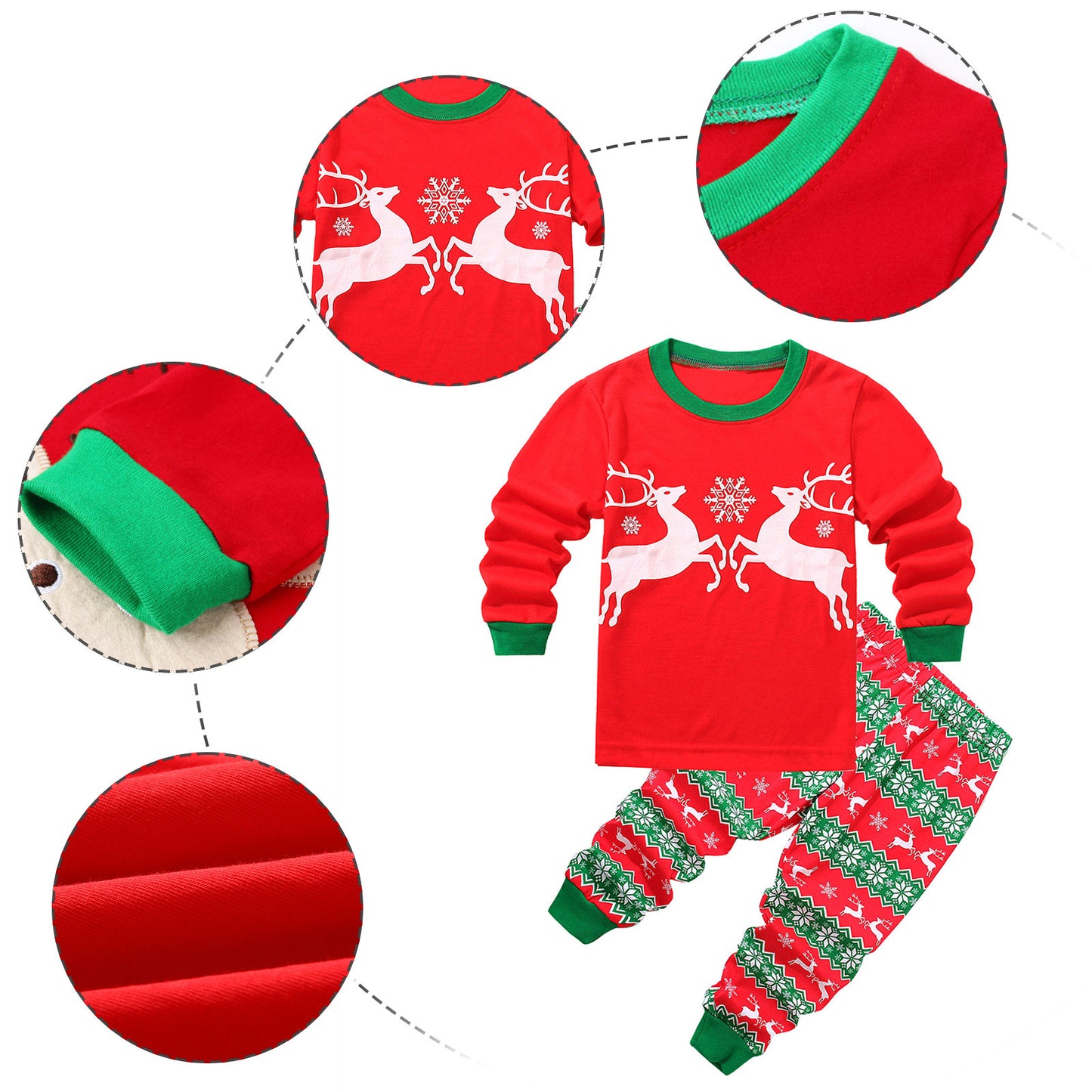 Christmas Baby Pajamas For Girls & Boys Santa Claus XMAS Pajamas Set Cotton Pjs 15% Off