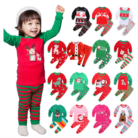 Christmas Baby Pajamas For Girls & Boys Santa Claus XMAS Pajamas Set Cotton Pjs 15% Off