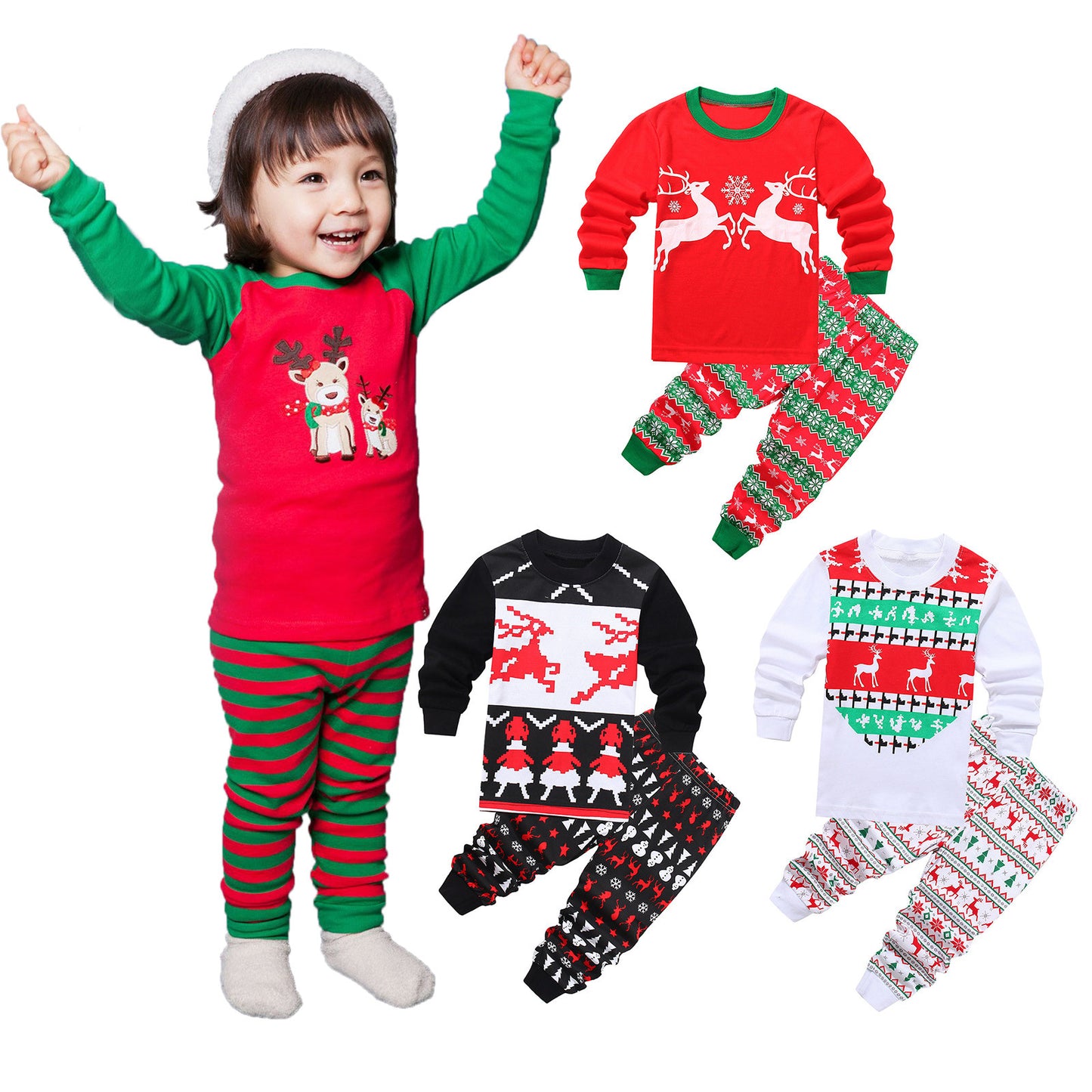 Christmas Baby Pajamas For Girls & Boys Santa Claus XMAS Pajamas Set Cotton Pjs 15% Off