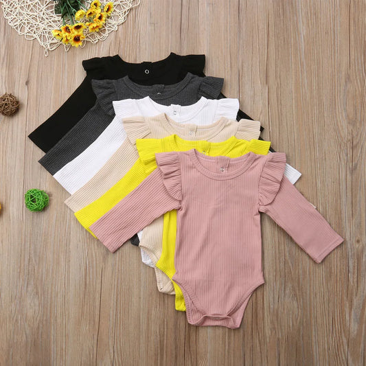 6 Colors Autumn Winter Knitting Rompers Baby Girl Clothes Newborn Baby Bodysuit Long Sleeve Jumpsuit Romper Outfits 0-2 Years