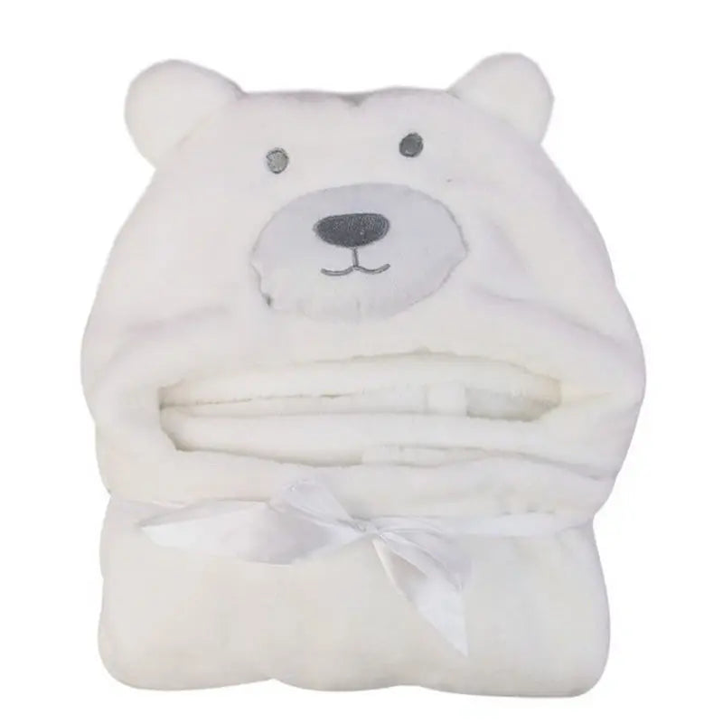 100cm Cute Bear Shaped Baby Hooded Bathrobe Soft Infant Newborn Baby Bath Towel Giraffe Blanket Cartoon Patter Towels