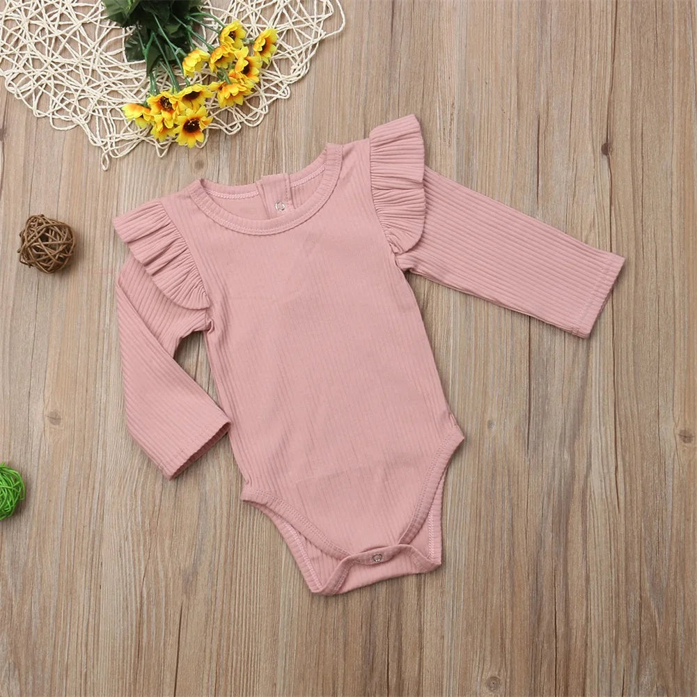 6 Colors Autumn Winter Knitting Rompers Baby Girl Clothes Newborn Baby Bodysuit Long Sleeve Jumpsuit Romper Outfits 0-2 Years