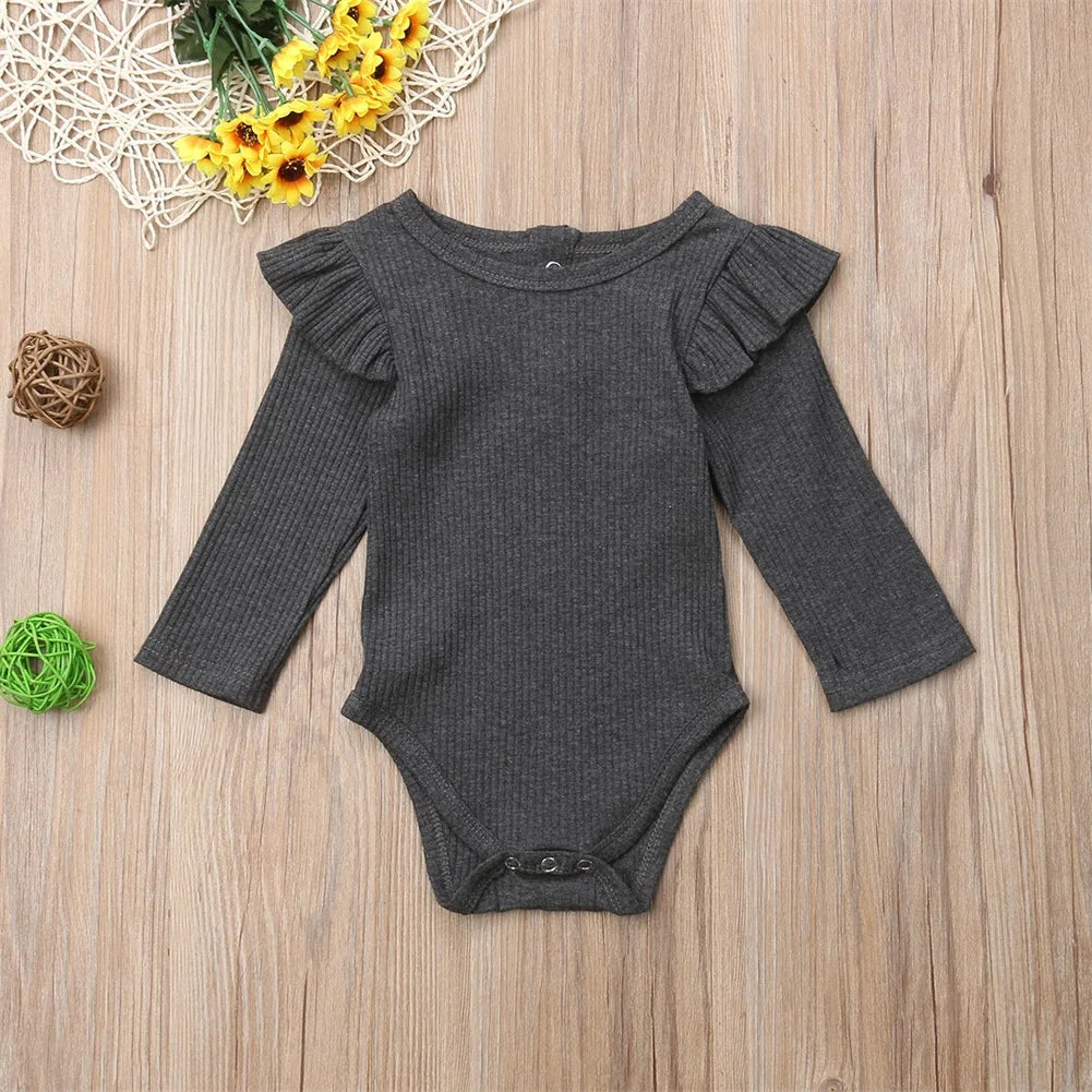 6 Colors Autumn Winter Knitting Rompers Baby Girl Clothes Newborn Baby Bodysuit Long Sleeve Jumpsuit Romper Outfits 0-2 Years