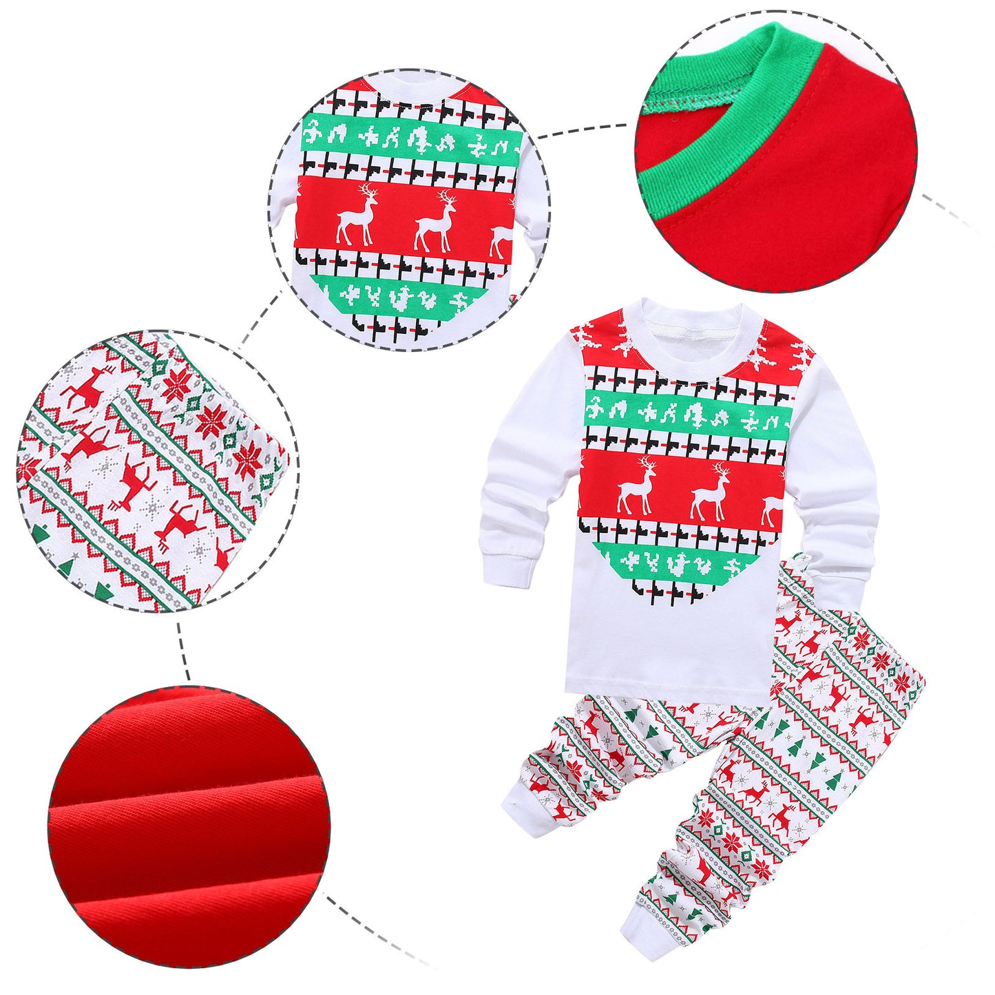 Christmas Baby Pajamas For Girls & Boys Santa Claus XMAS Pajamas Set Cotton Pjs 15% Off