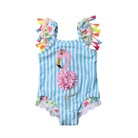 Citgeett Summer Newborn Kids Baby Girls Flamingo Bikini Swimwear Swimsuit Bathing Bodysuit Beach Clothes