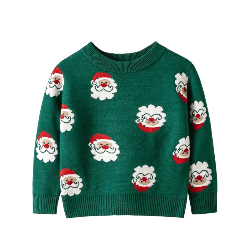 Christmas Kids Sweater New Casual Baby Warm Elk Printed Knitted Girls Sweater Boys Girls Cute Xmas Tree Pullovers Clothes