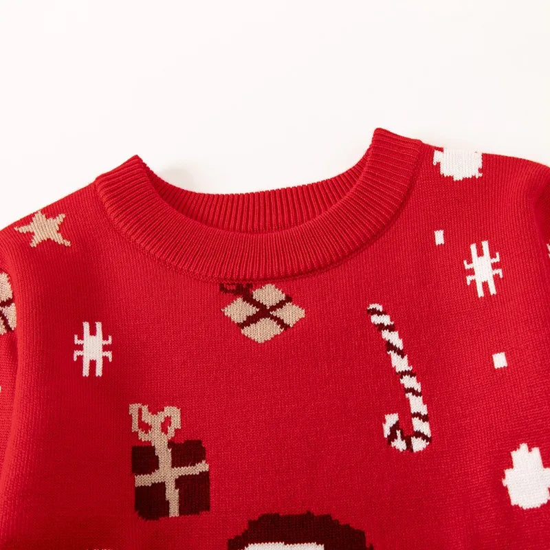 Christmas Kids Sweater New Casual Baby Warm Elk Printed Knitted Girls Sweater Boys Girls Cute Xmas Tree Pullovers Clothes