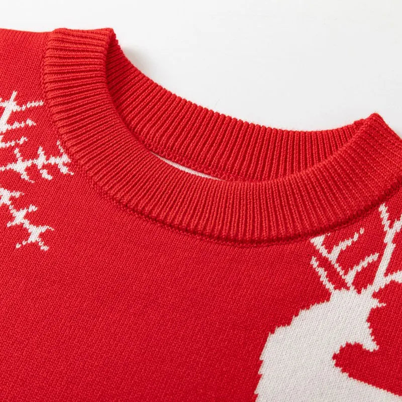 Christmas Kids Sweater New Casual Baby Warm Elk Printed Knitted Girls Sweater Boys Girls Cute Xmas Tree Pullovers Clothes