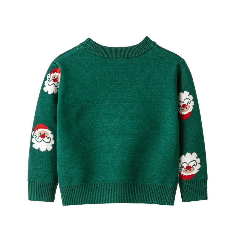 Christmas Kids Sweater New Casual Baby Warm Elk Printed Knitted Girls Sweater Boys Girls Cute Xmas Tree Pullovers Clothes