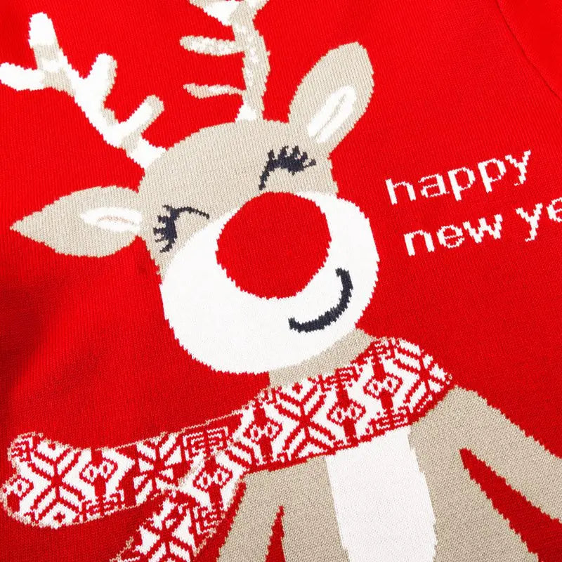 Christmas Kids Sweater New Casual Baby Warm Elk Printed Knitted Girls Sweater Boys Girls Cute Xmas Tree Pullovers Clothes