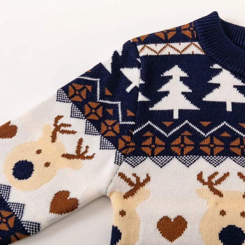 Christmas Kids Sweater New Casual Baby Warm Elk Printed Knitted Girls Sweater Boys Girls Cute Xmas Tree Pullovers Clothes