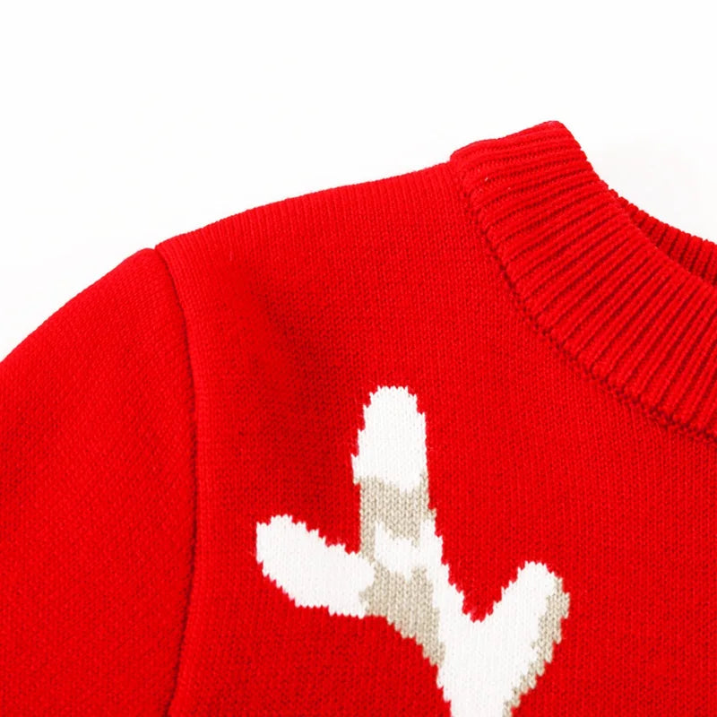 Christmas Kids Sweater New Casual Baby Warm Elk Printed Knitted Girls Sweater Boys Girls Cute Xmas Tree Pullovers Clothes