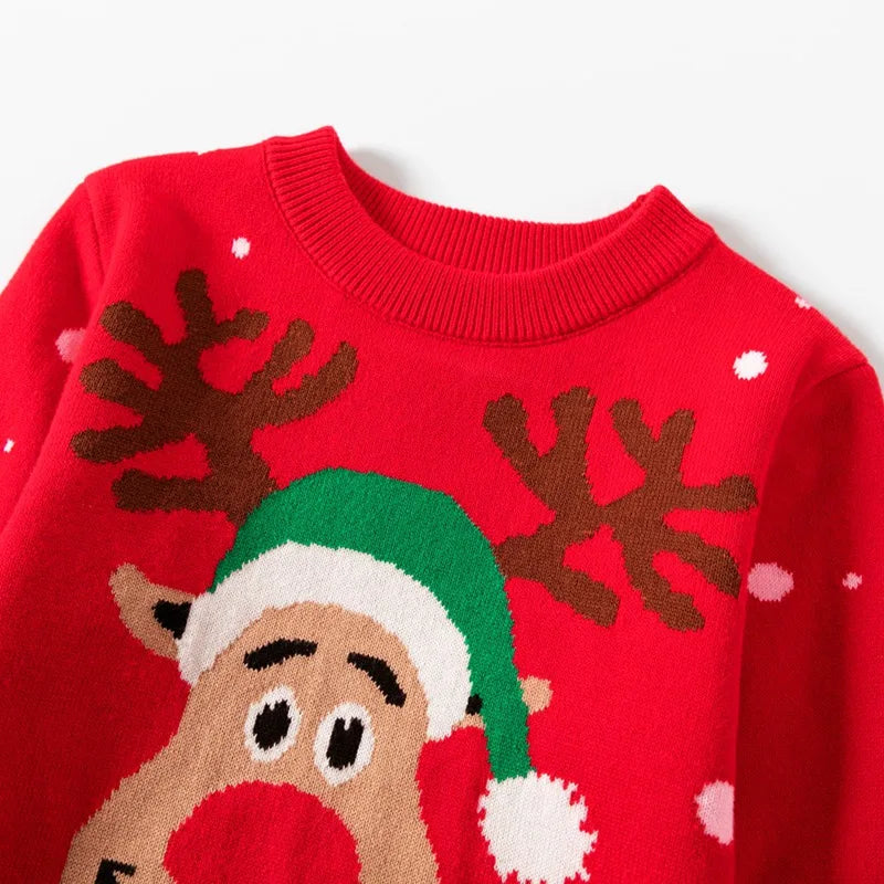 Christmas Kids Sweater New Casual Baby Warm Elk Printed Knitted Girls Sweater Boys Girls Cute Xmas Tree Pullovers Clothes