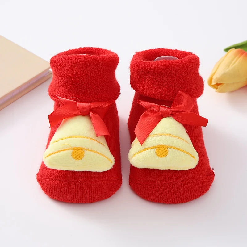 Christmas Baby Socks Newborn Boys Girls Autumn Winter Anti Slip Socks Infant Newborn Soft Cotton Floor Sock Cartoon Shoes