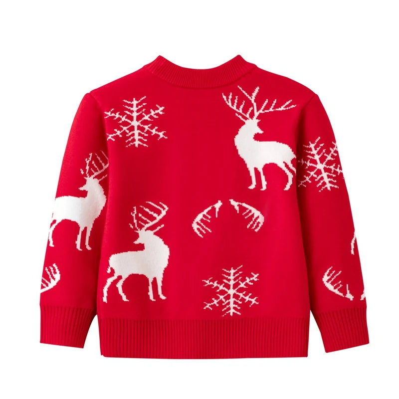 Christmas Kids Sweater New Casual Baby Warm Elk Printed Knitted Girls Sweater Boys Girls Cute Xmas Tree Pullovers Clothes