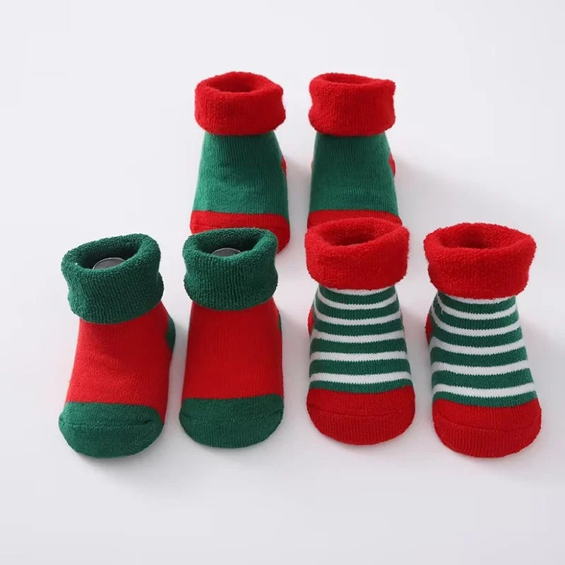 Christmas Baby Socks Newborn Boys Girls Autumn Winter Anti Slip Socks Infant Newborn Soft Cotton Floor Sock Cartoon Shoes